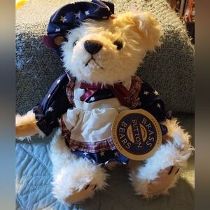 Brass Button Bears Patriotic Plush Bear Opal